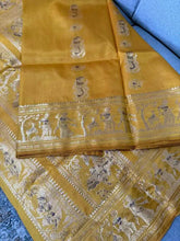Saree Pure Handloom Swarnachari Bishnupuri Silk Exclusive Durga Pujo Festive Gold S10929 - Saree - Aakritee - S10929